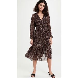 🇺🇸 MINKPINK Floral Saidia Wrap Midi Dress XL NWT Boho Bohemian Cottage Core